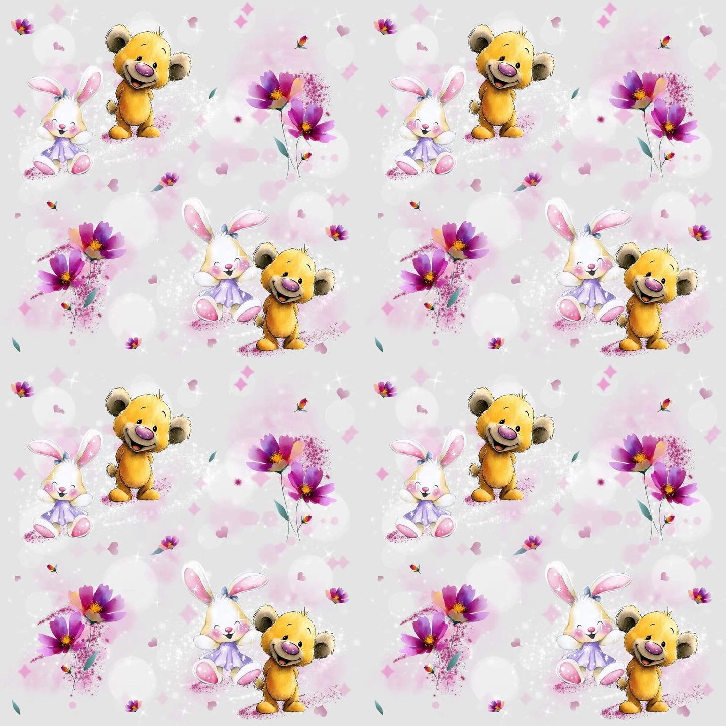 „Baumwollstoff mit Freundschaftsmotiv – Meterware für kreative Nähideen“