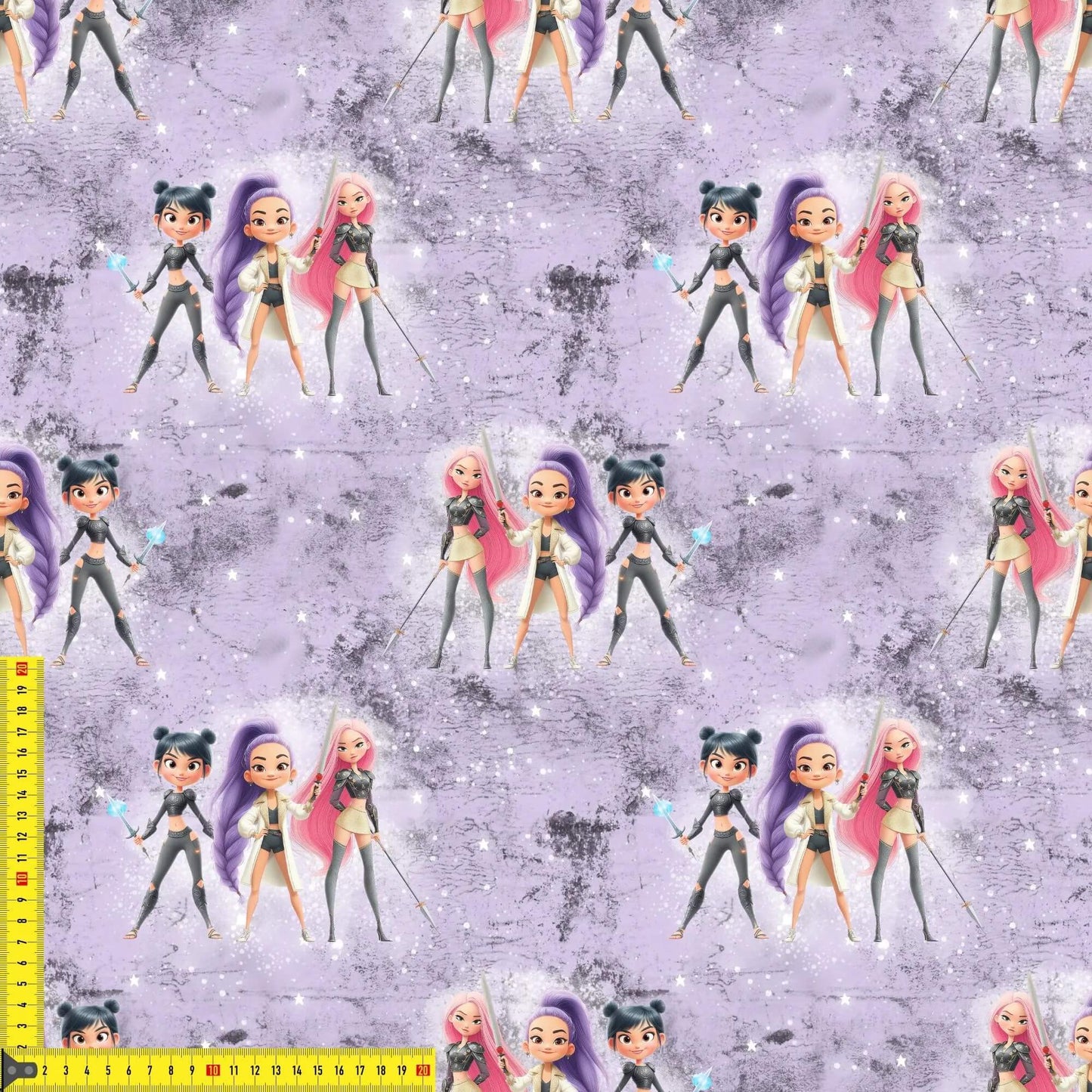 „Baumwollstoff mit Fantasy Maedchen – Meterware fuer kreative Nähideen“