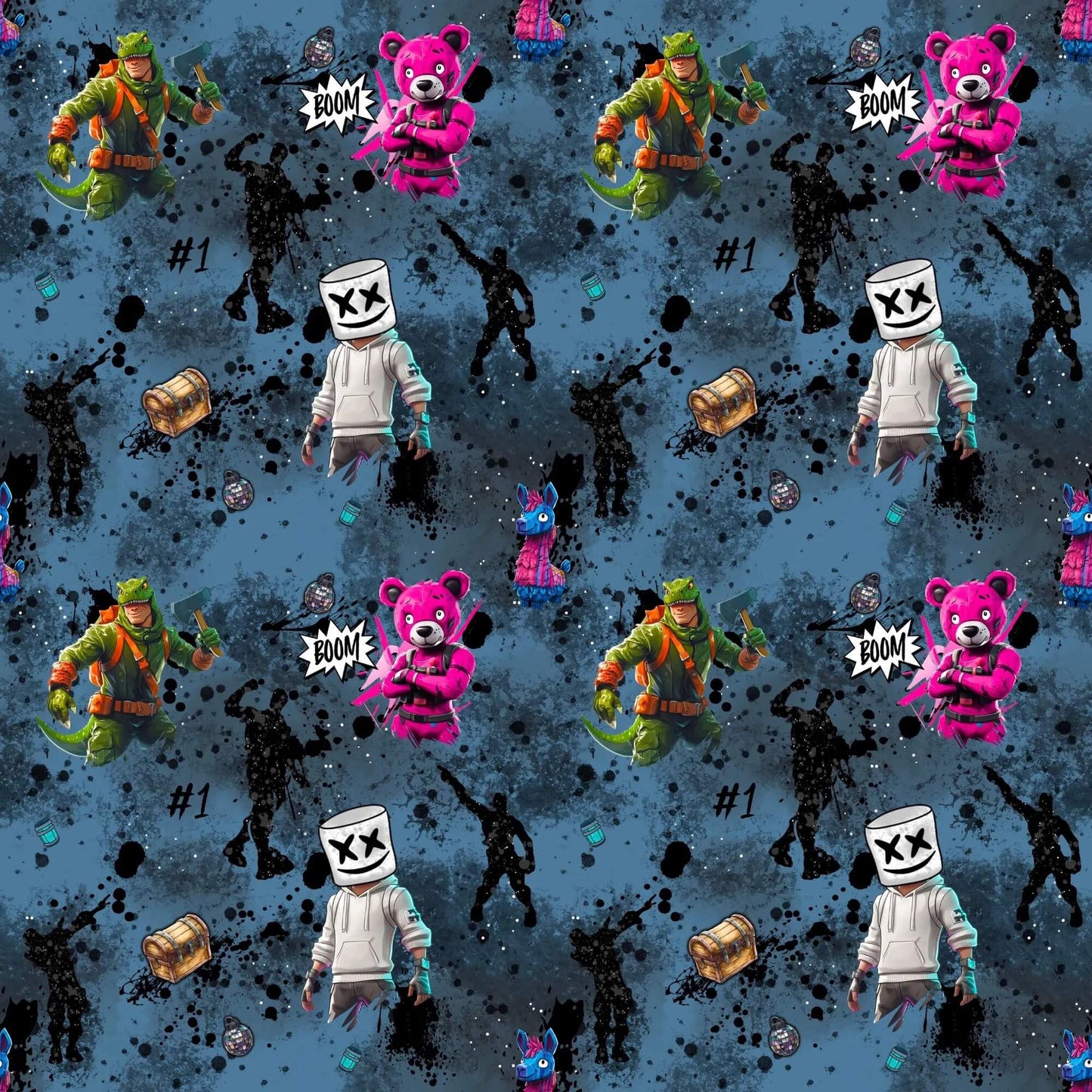 „Baumwollstoff mit Gaming Icons – Meterware fuer kreative Nähideen“