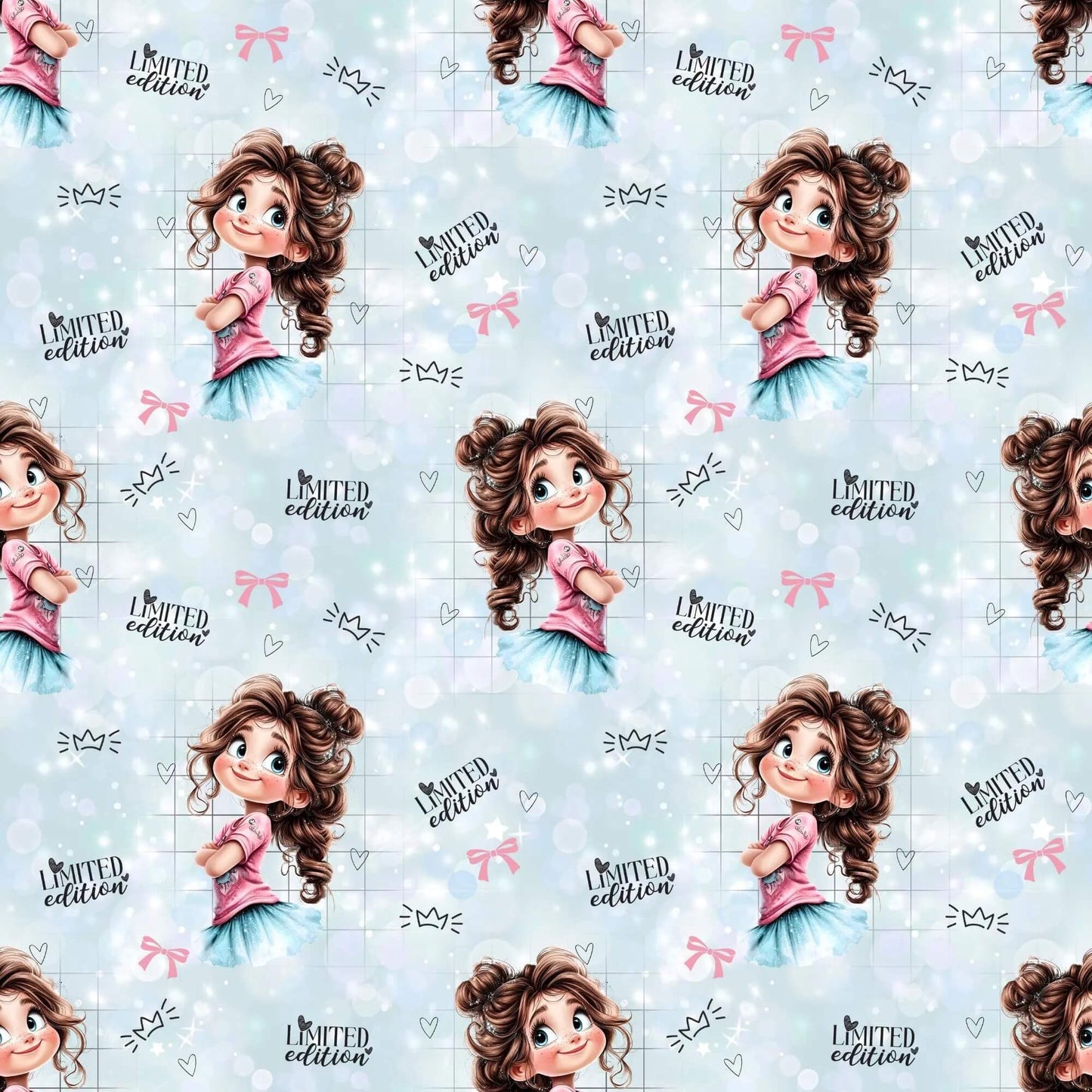 „Baumwollstoff mit Glitzerstatement – Meterware für kreative Nähideen“