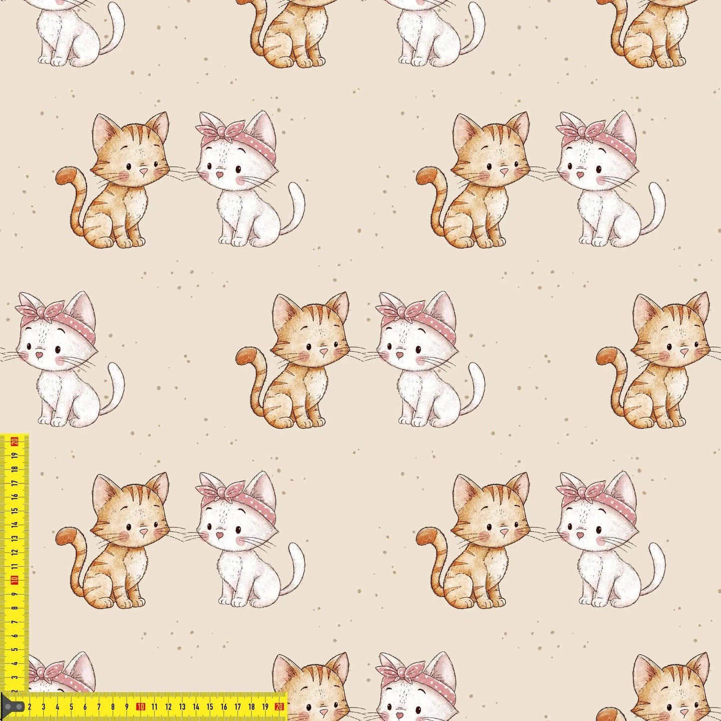 „Baumwollstoff mit Katzenstruktur – Meterware für kreative Nähprojekte“
