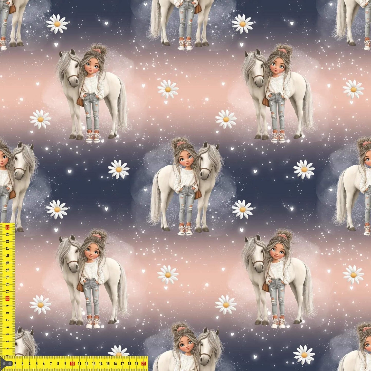 „Baumwollstoff mit Maedchenfigur – Meterware fuer kreative Nähideen“