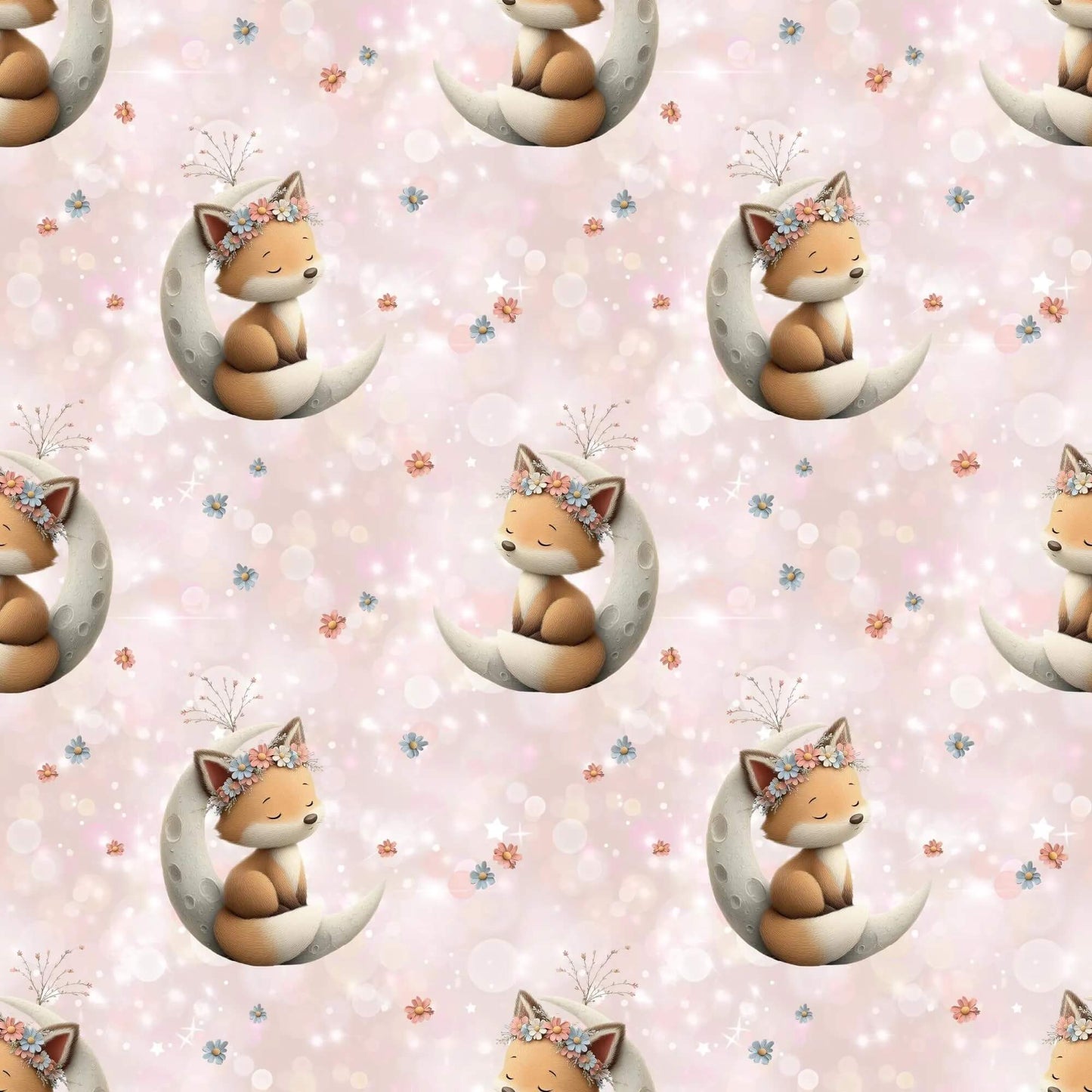 „Baumwollstoff mit Schlafdesign – Meterware für kreative Nähideen“