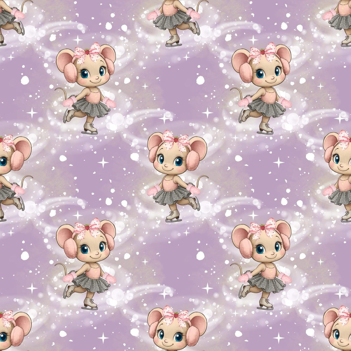 „Baumwollstoff mit Maus und Glitzer – Meterware fuer kreative Nähideen“