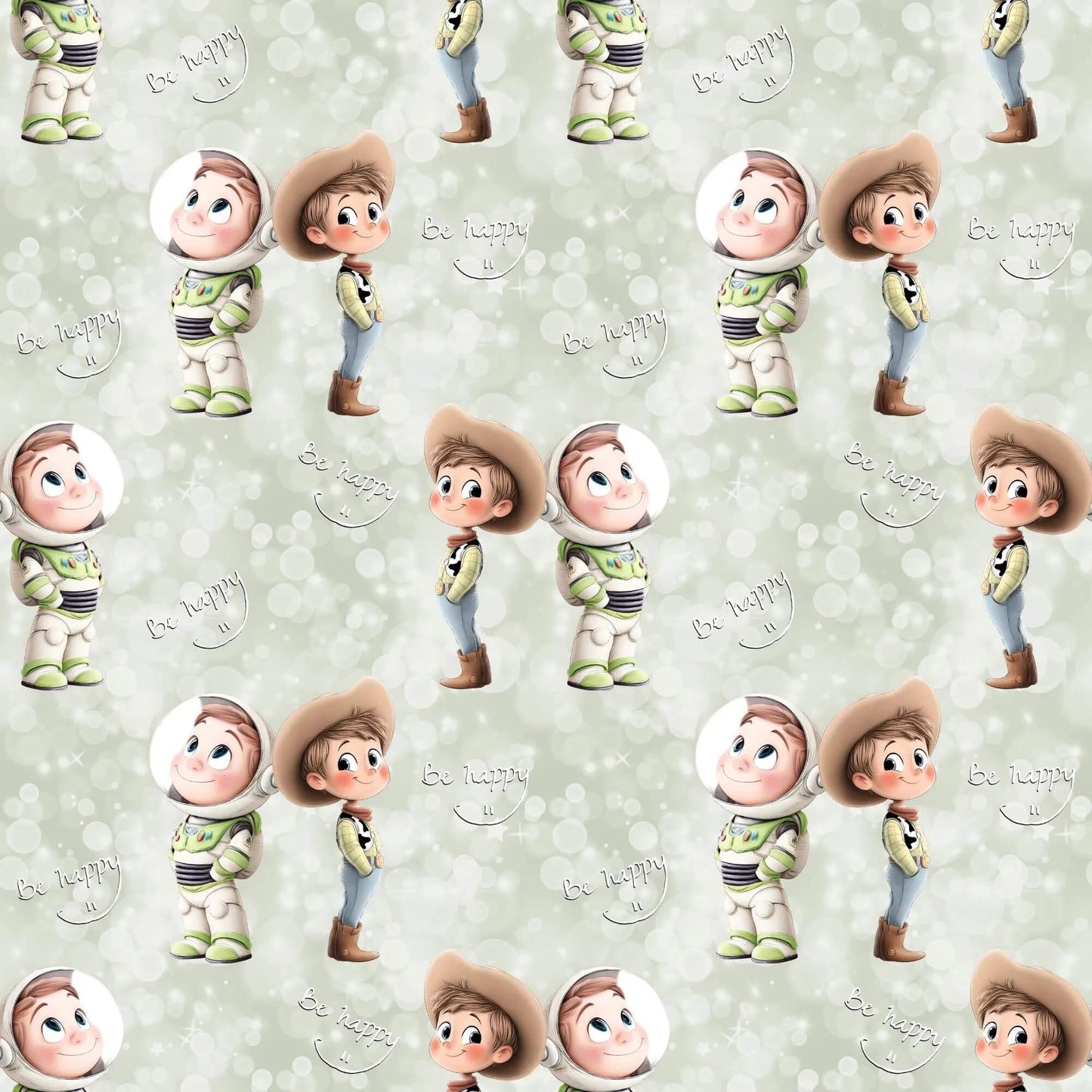 „Baumwollstoff mit Freundschaftsmotiv – Meterware für kreative Nähideen“