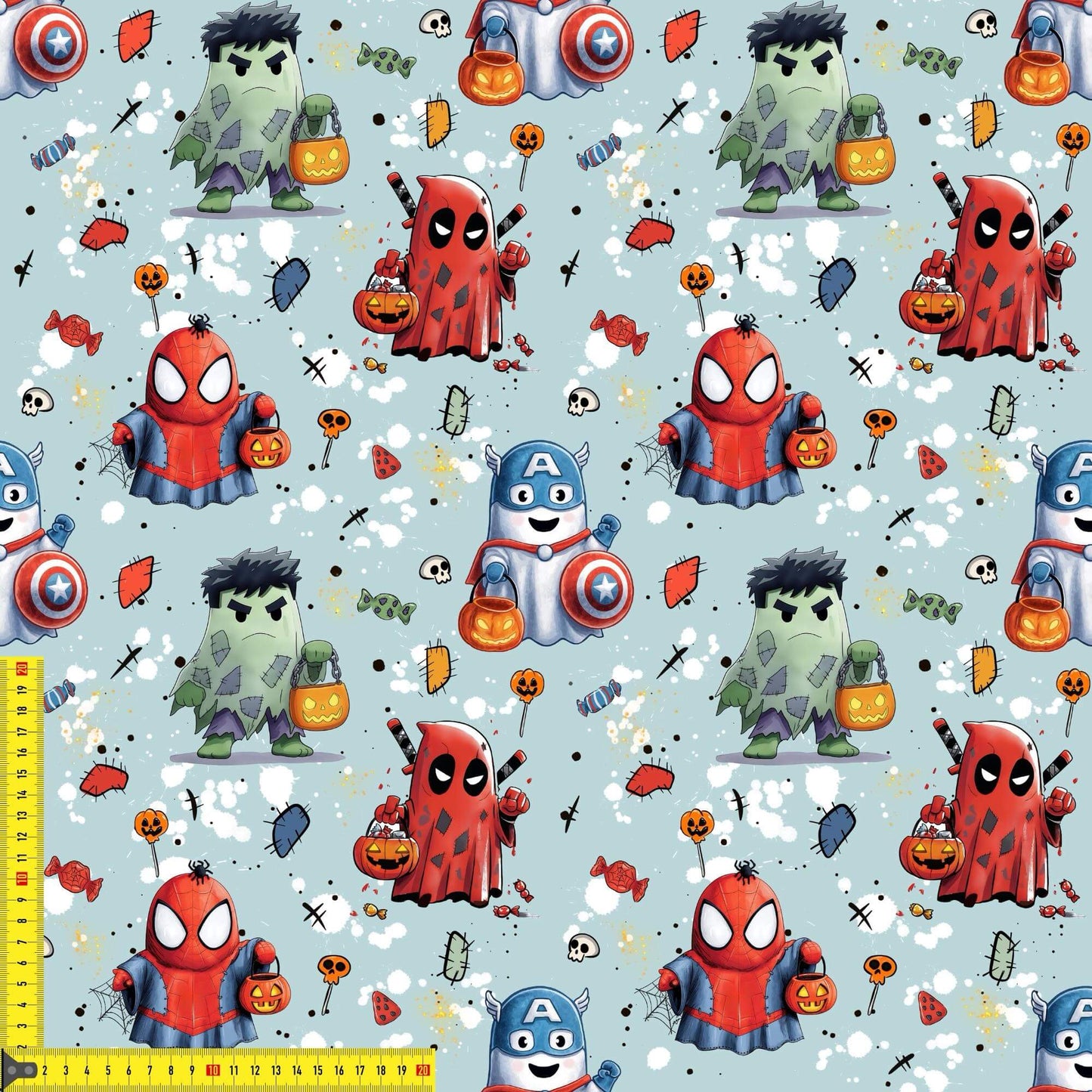 „Baumwollstoff mit Superheldenstruktur – Meterware für kreative Nähprojekte“