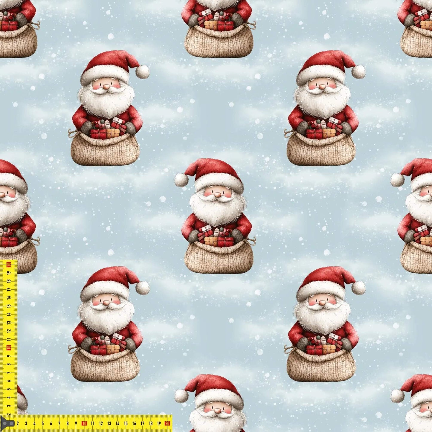 „Baumwollstoff mit Festtagsmotiv – Meterware für kreative Nähideen“