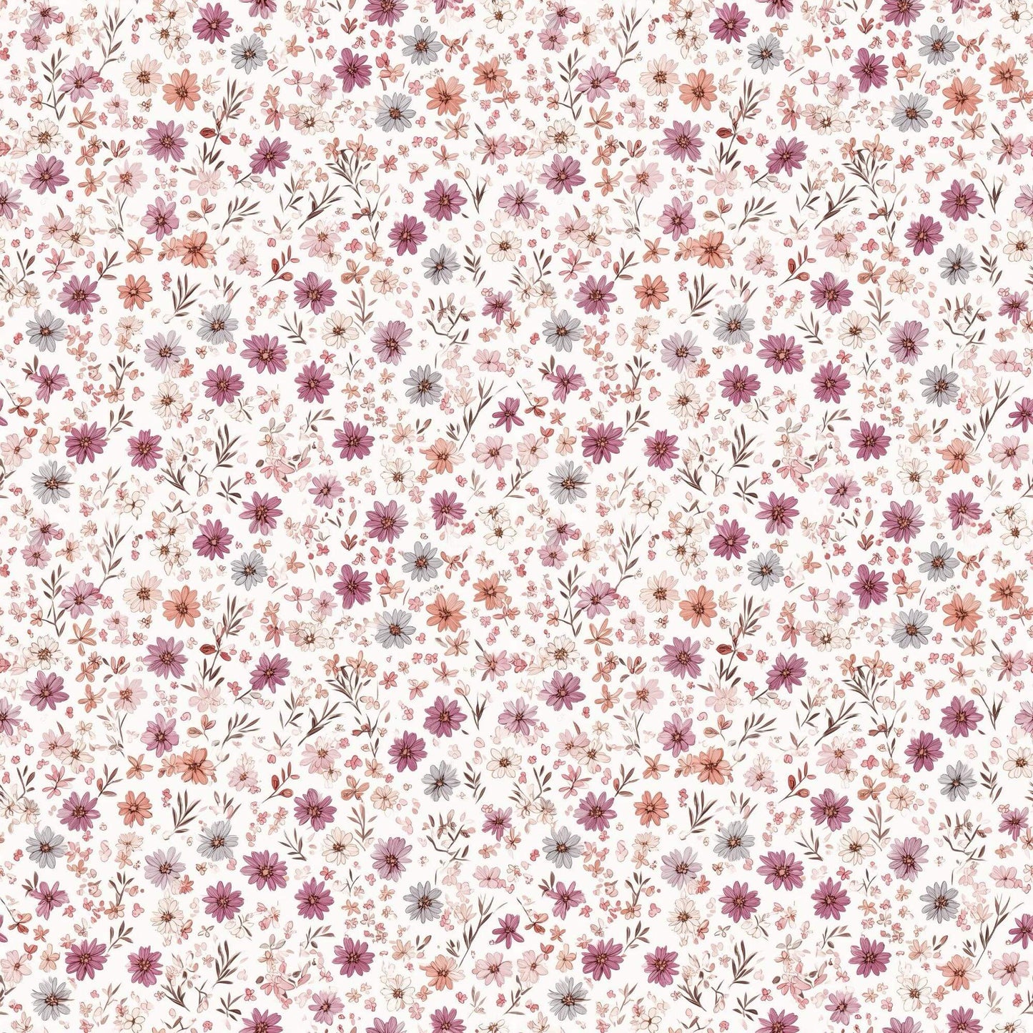 Nahtloses Blumenmuster Stoff rosa – gleichmäßiges florales Design für Nähprojekte