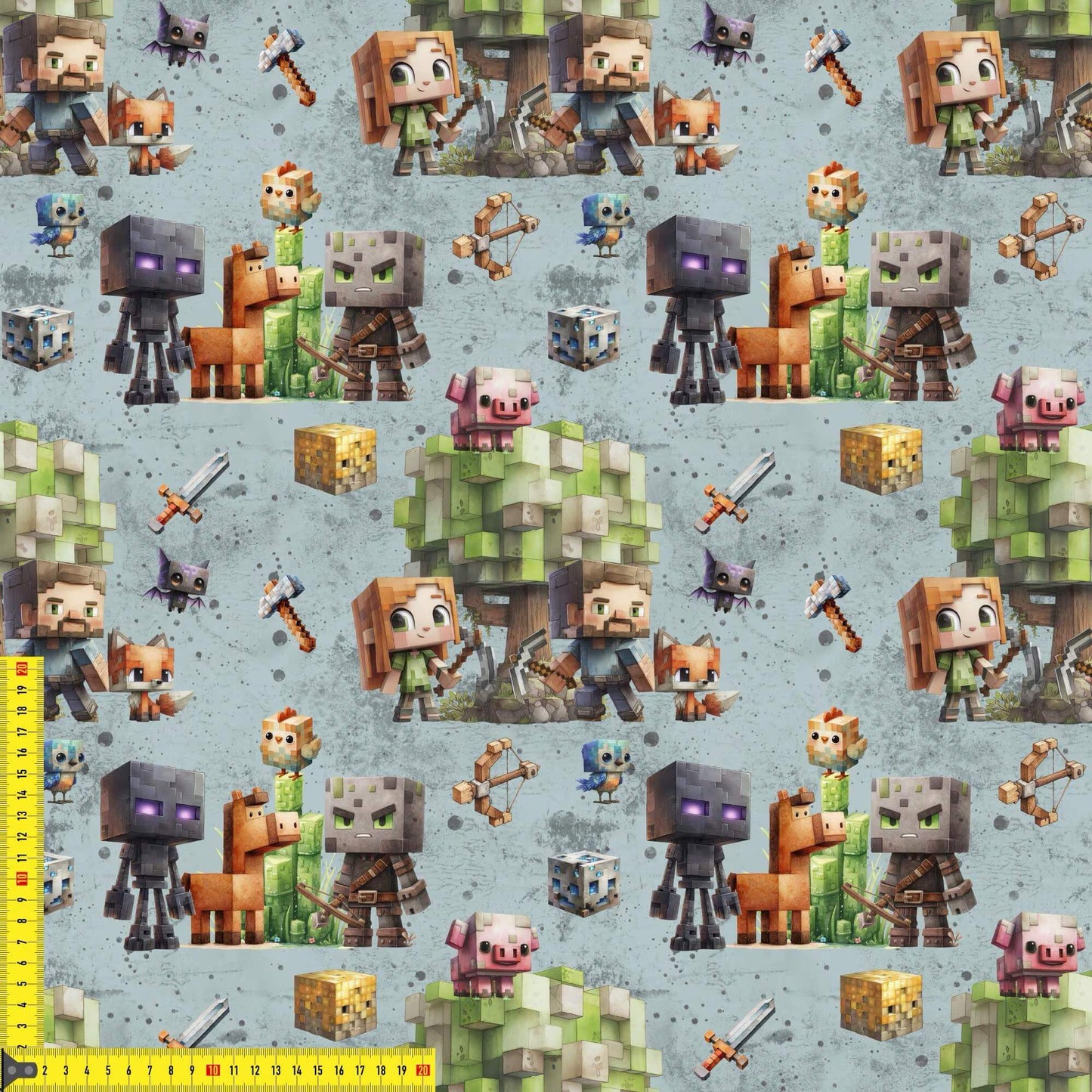 Kinderstoff mit Gaming-Motiv als 0,5m Sofortkauf Lagerware