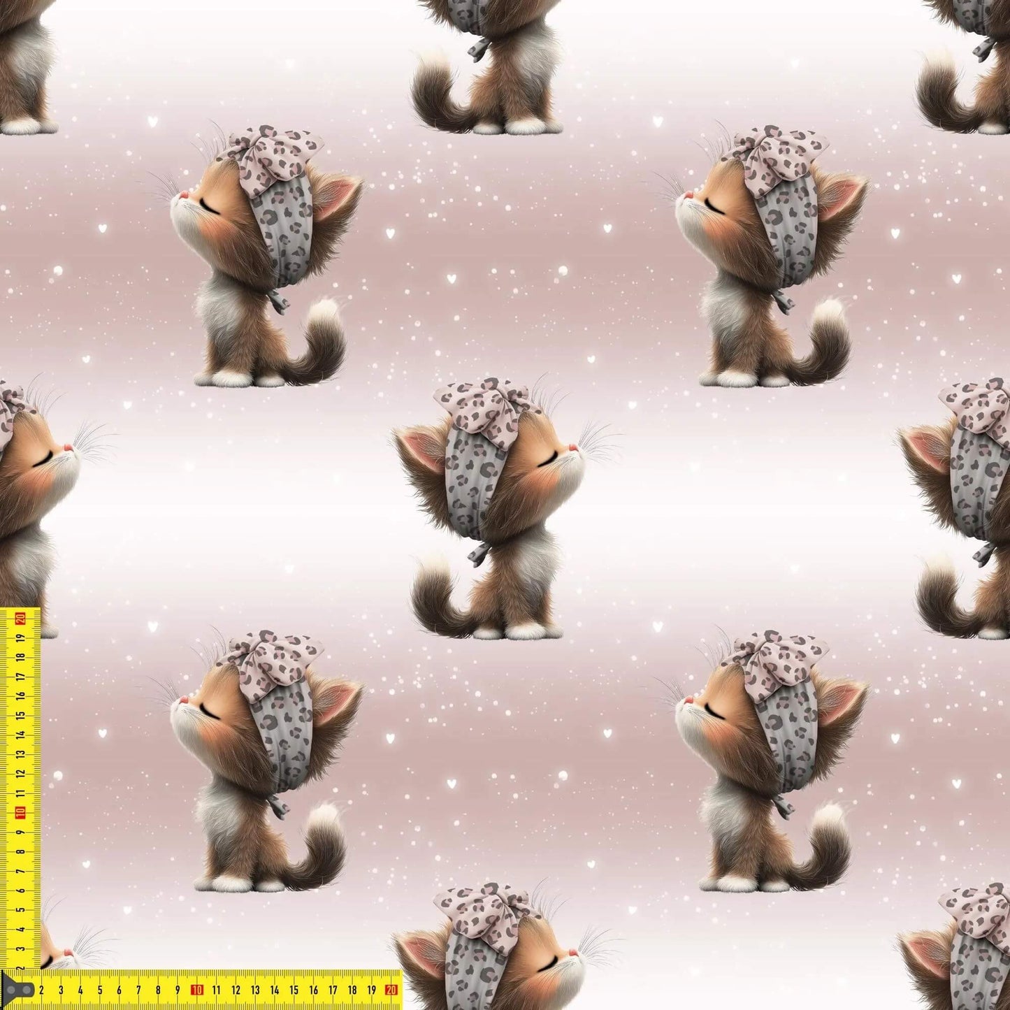 Kinderstoff Katze mit Haarband als 0,5m Sofortkauf Lagerware