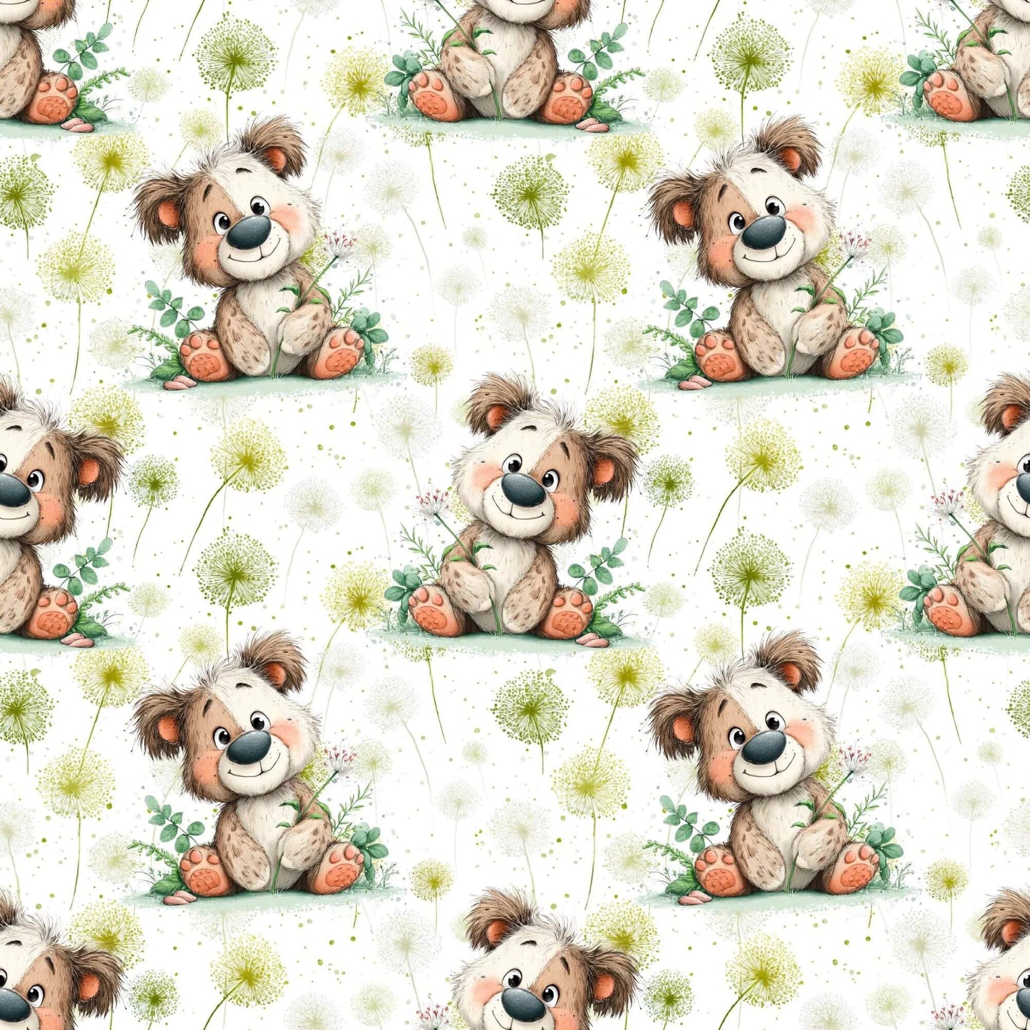 „Minky Glatt Stoff Pusteblumenbär – OEKO-TEX zertifiziert & ideal für Kuscheldecken“