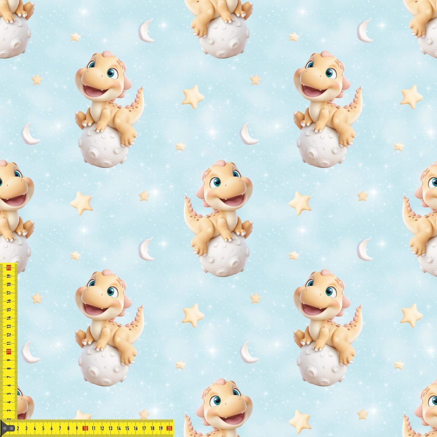 Kinderstoffe Rib Jersey Dino Motiv elastisch OEKO TEX Standard 100