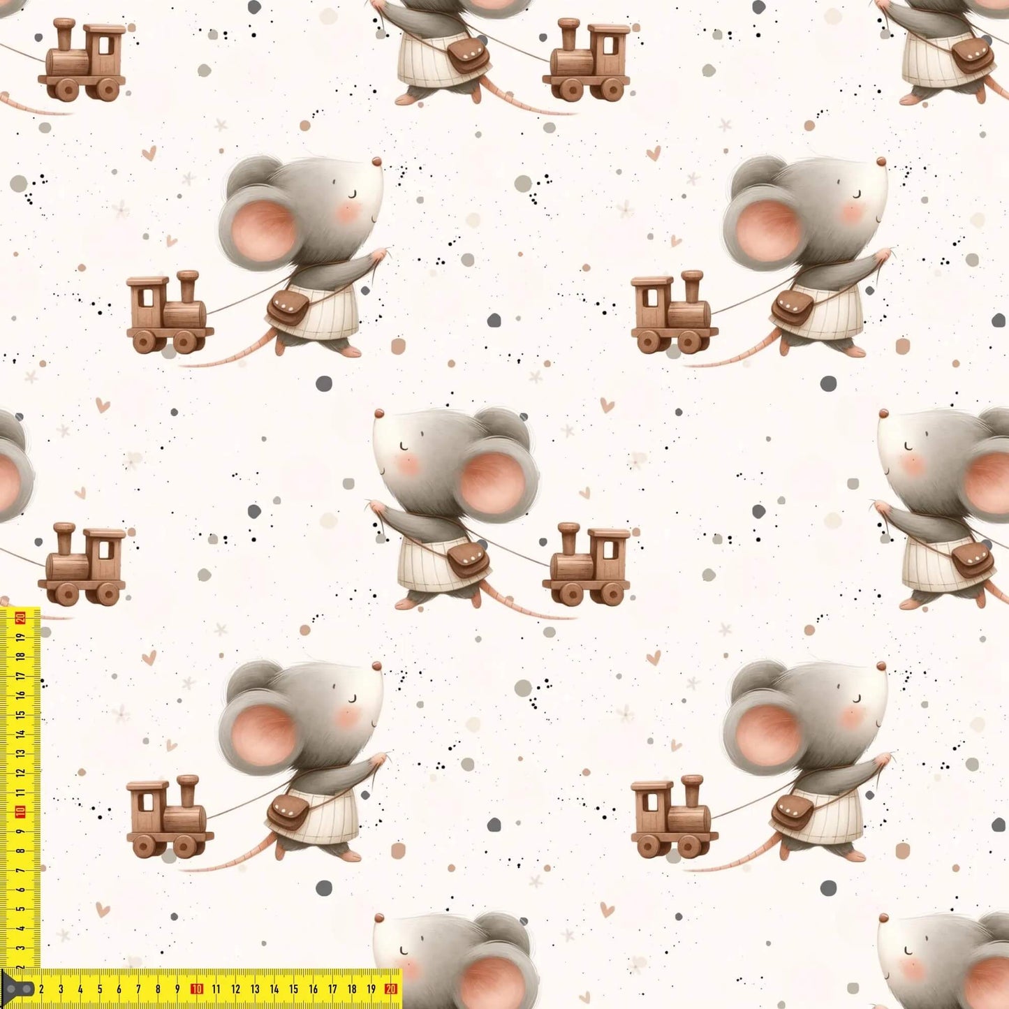 Kinderstoffe Jersey Maus Motiv grün elastisch OEKO TEX Standard 100