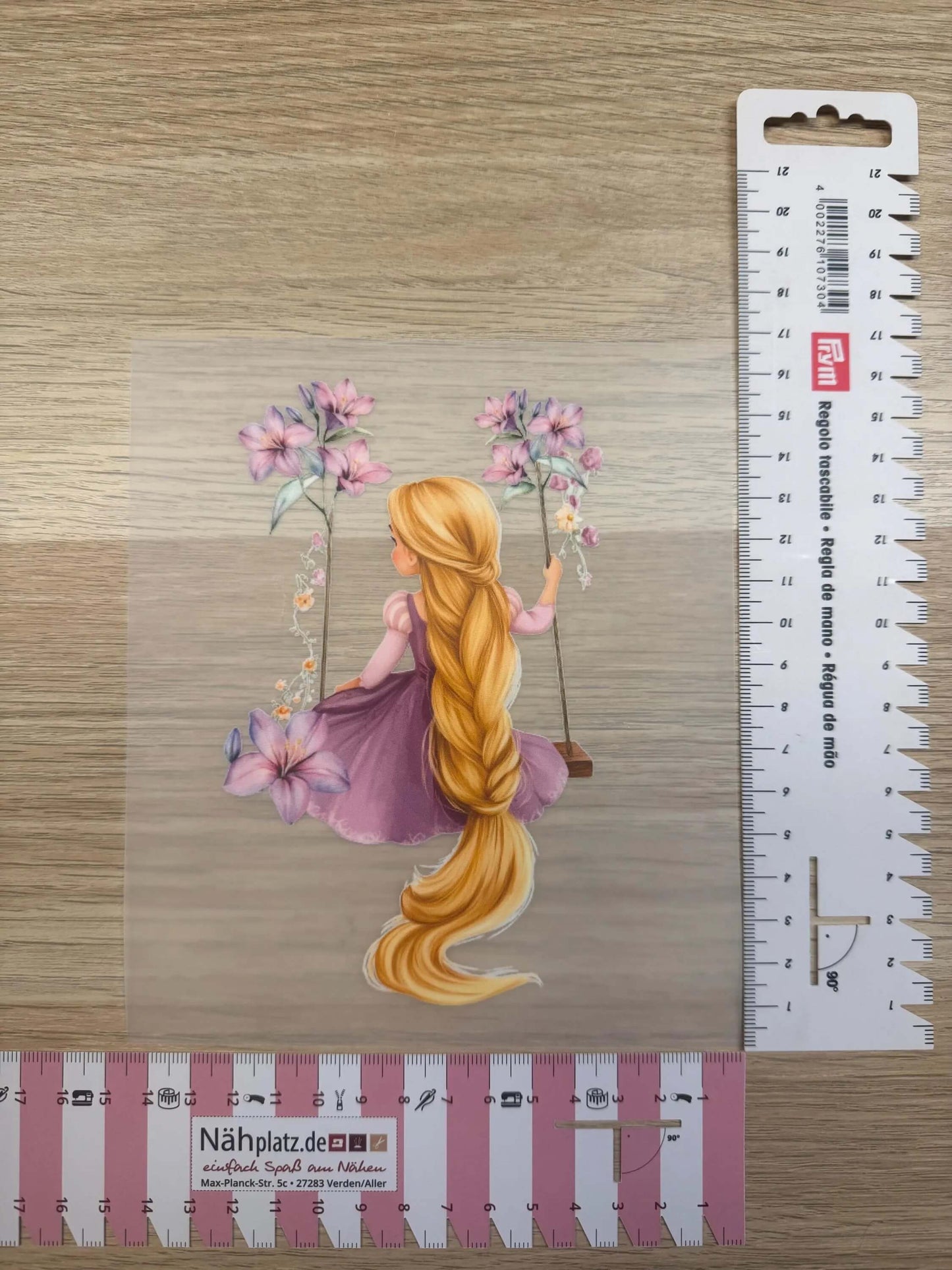 DIY Bügelsticker Prinzessin Lila für Shirts, Beutel und Kinderkleidung