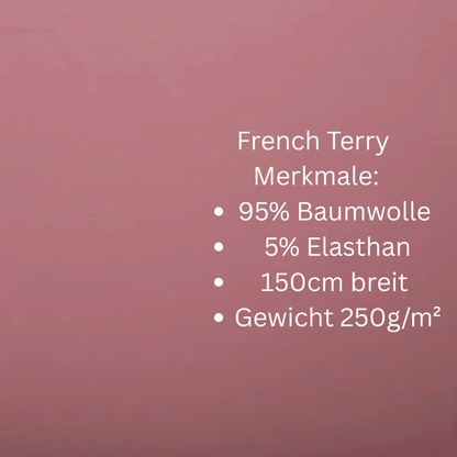 OEKO TEX 100 French Terry Meterware in Antikpink – 0,5m Sweatstoff für DIY Kleidung