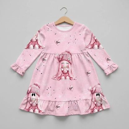 Pink Boo Kleid Damen Altrosa Herbstmode