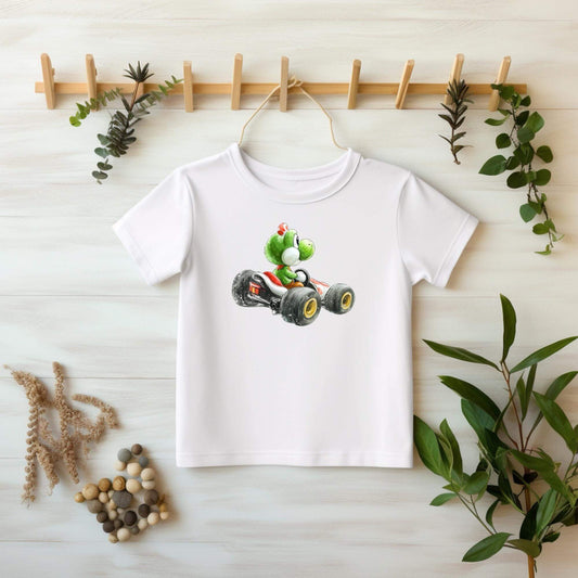 Bügelbild Fallschirmflitzer Grün 18x15cm auf DTF Folie mit Rennmotiv