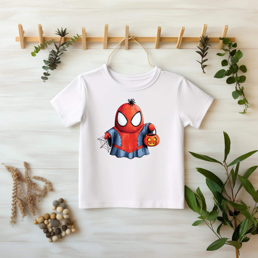 Bügelbild Gruselnetz 14x14cm auf DTF Folie mit Spinnenmotiv