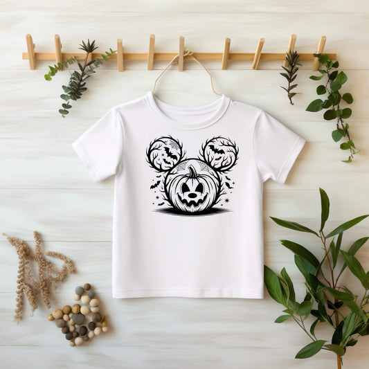 Bügelbild Spukgesicht 18x21cm auf DTF Folie mit Halloween Kürbis