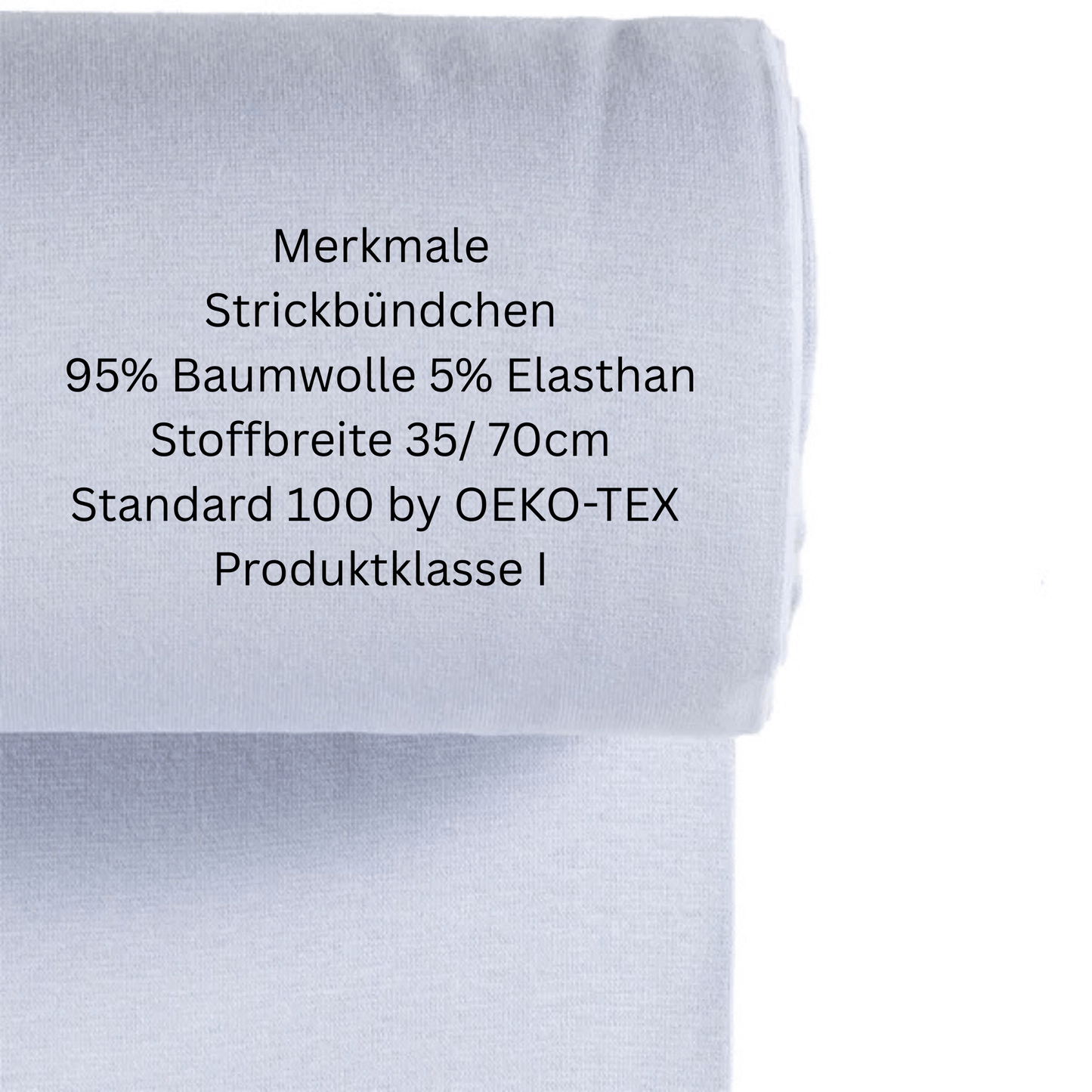 Bündchen Babyblau 0,5m Meterware – OEKO TEX 100 für Kleidung