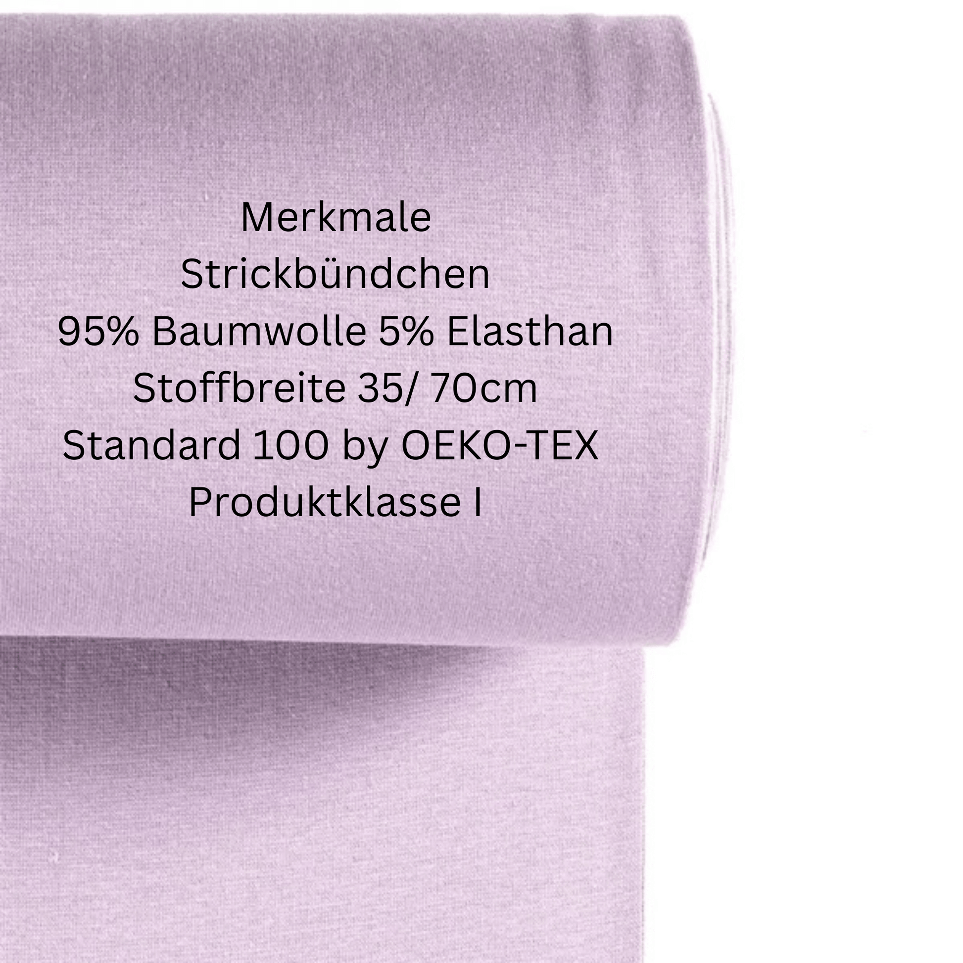 Bündchen Lavendel 0,5m Meterware – OEKO TEX 100 für Kleidung