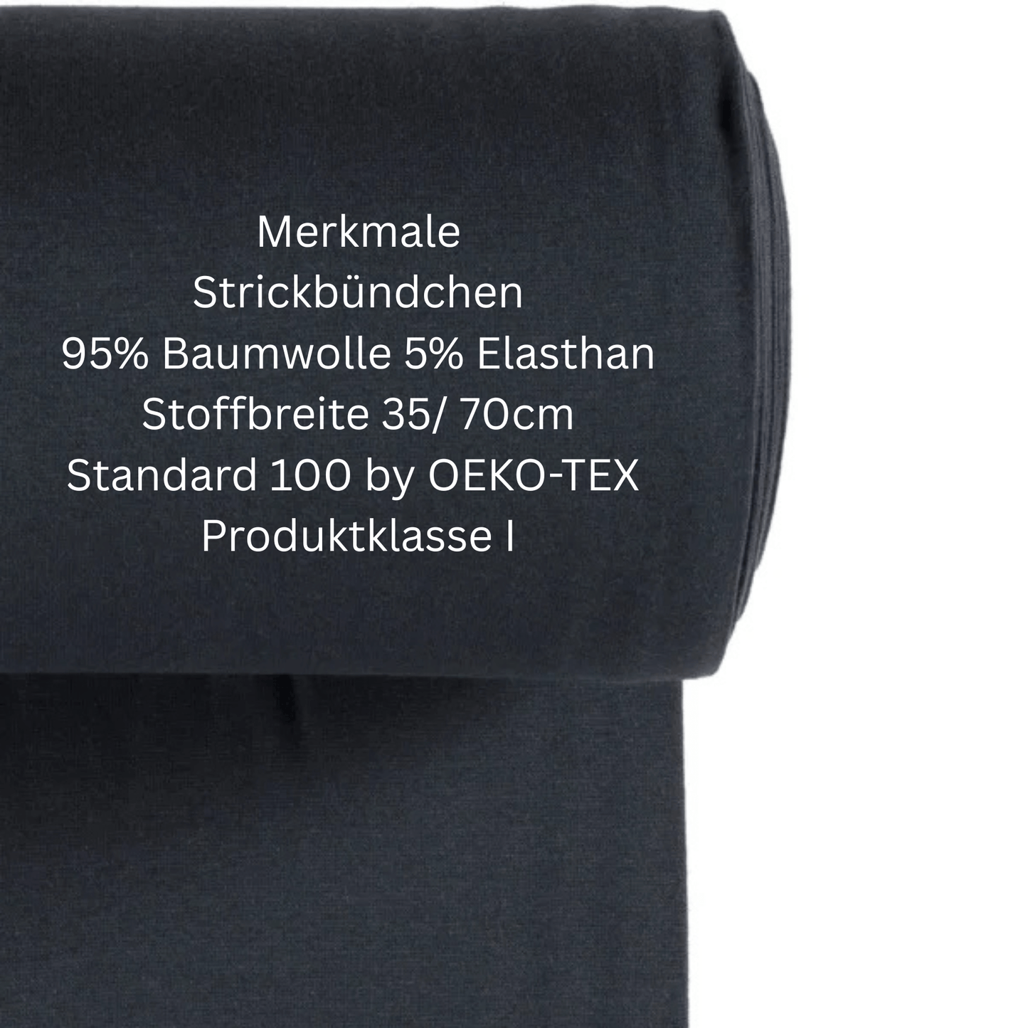 Bündchen Nachtblau 0,5m Meterware – OEKO TEX 100 für Kleidung