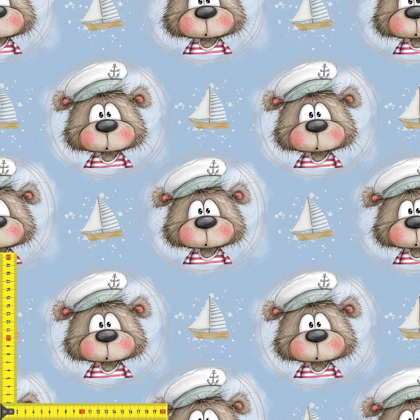 OEKO‑TEX 100 Baumwollstoff mit maritimen Illustrationen