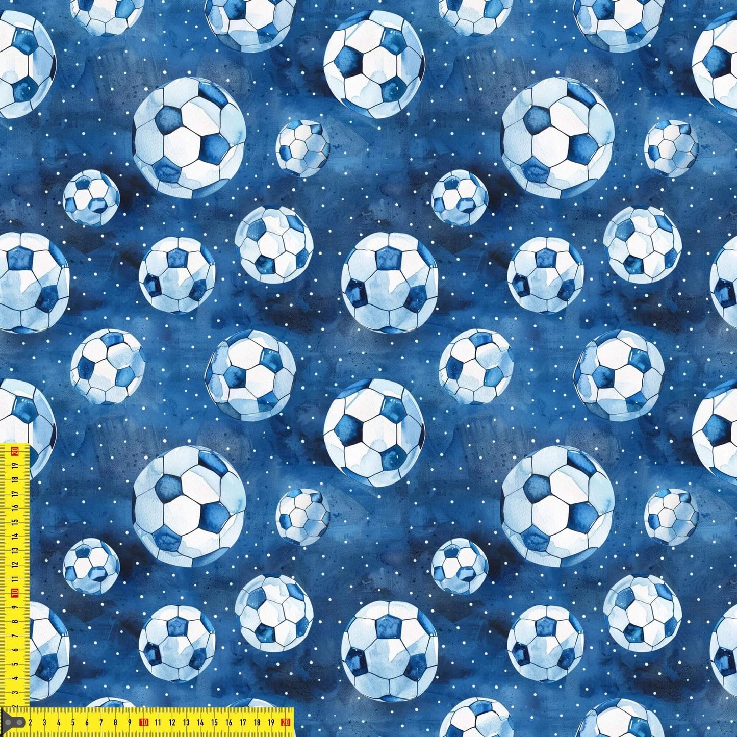 OEKO‑TEX 100 Baumwollstoff mit Fußball‑Illustrationen