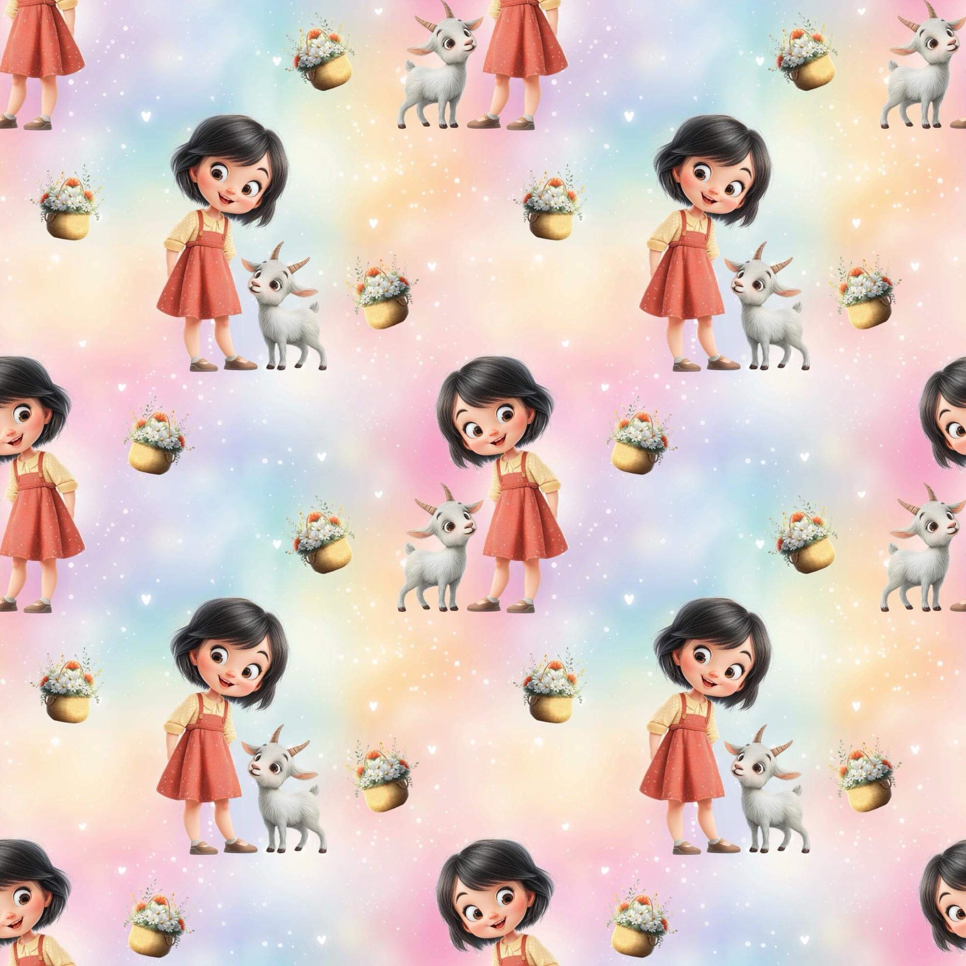 „Baumwollstoff mit Bergmotiv – Meterware für kreative Nähideen“