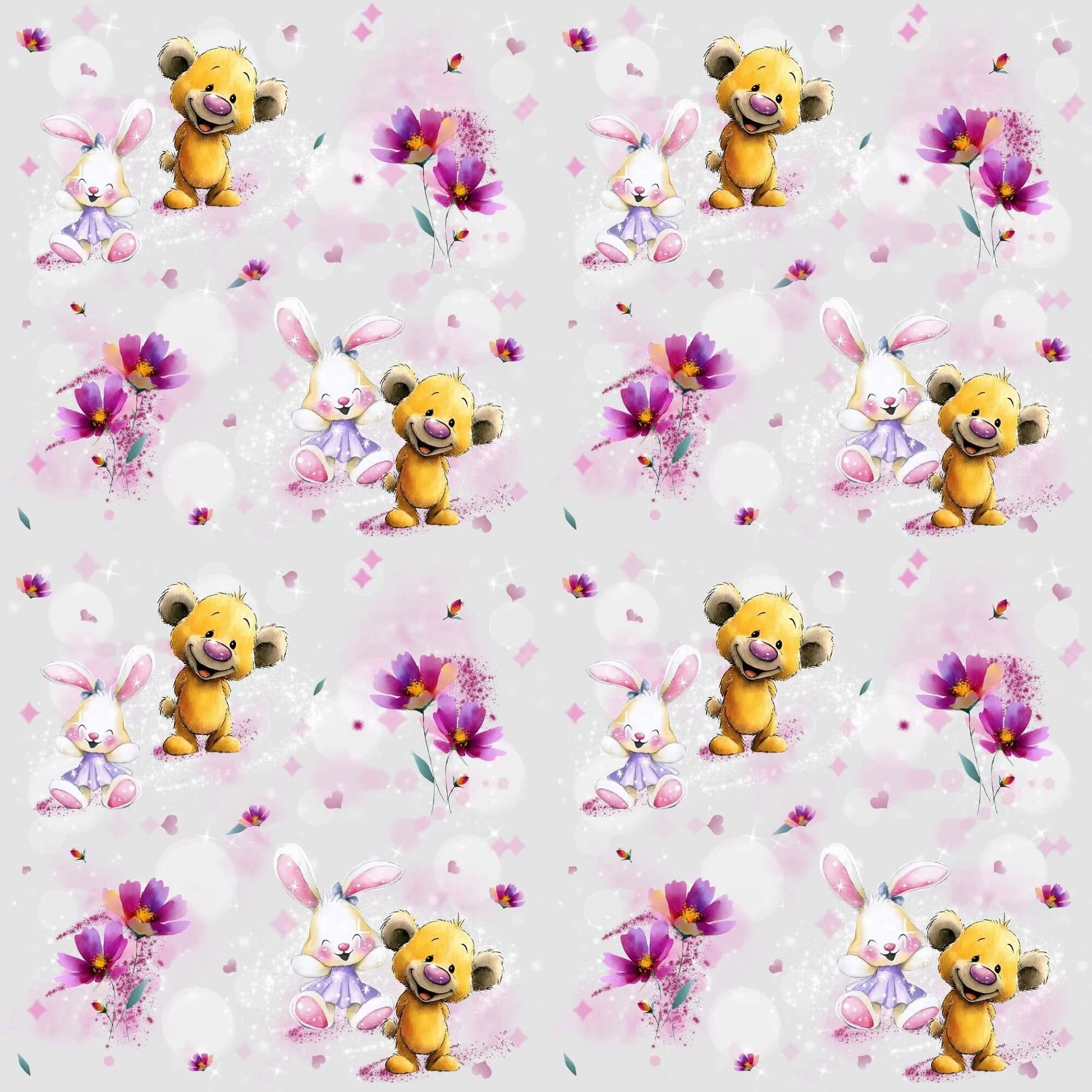 „Baumwollstoff mit Freundschaftsmotiv – Meterware für kreative Nähideen“