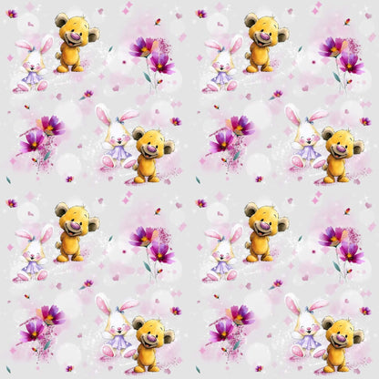 „Baumwollstoff mit Freundschaftsmotiv – Meterware für kreative Nähideen“