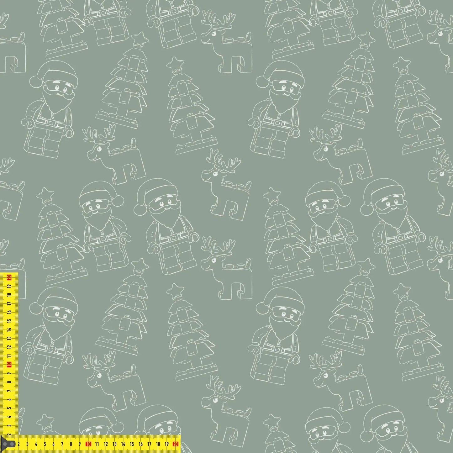 „Baumwollstoff mit Bausteinfiguren – Meterware fuer kreative Nähideen“