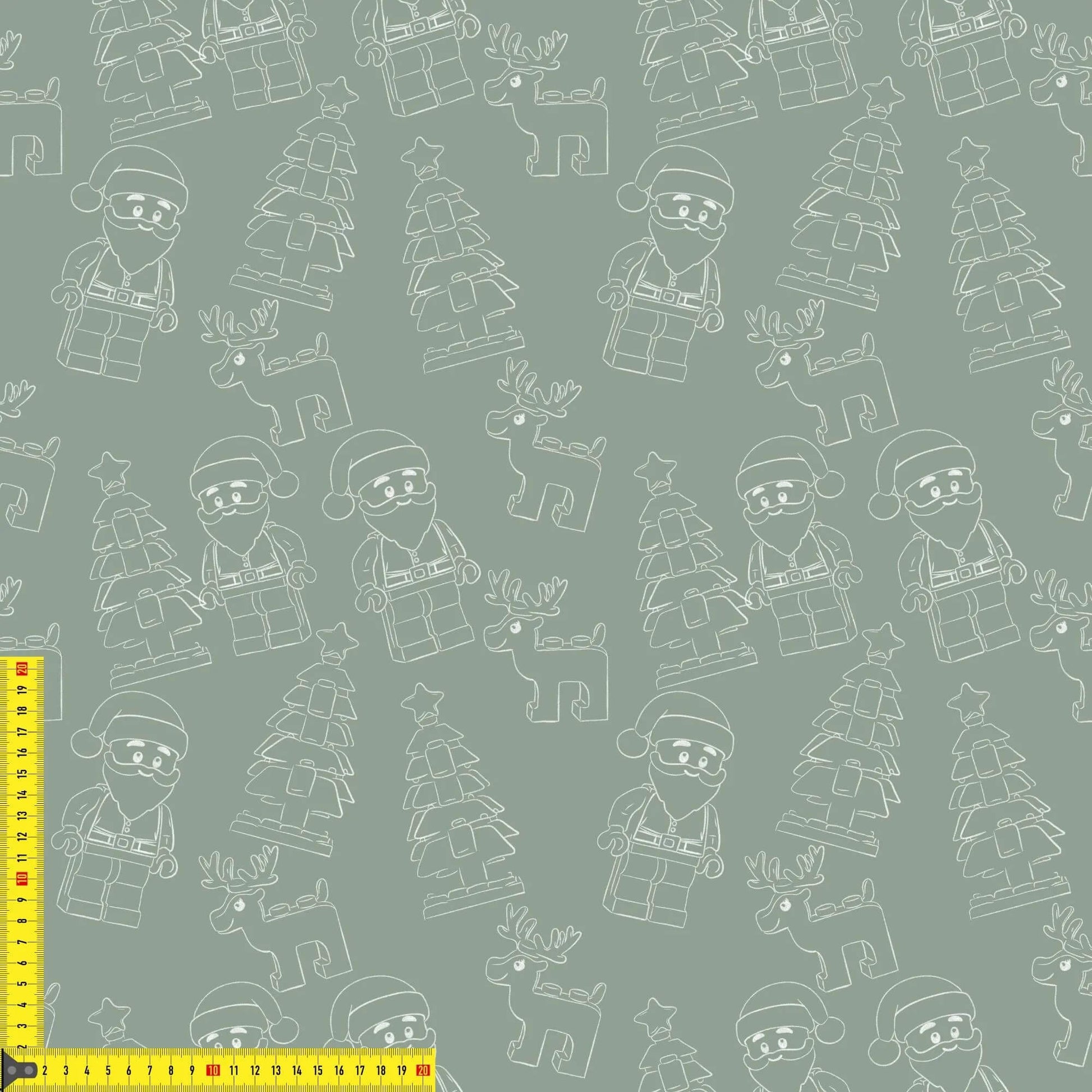 „Baumwollstoff mit Bausteinfiguren – Meterware fuer kreative Nähideen“