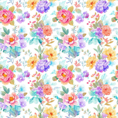 „Baumwollstoff mit Frühlingsmotiv – Meterware für kreative Nähideen“