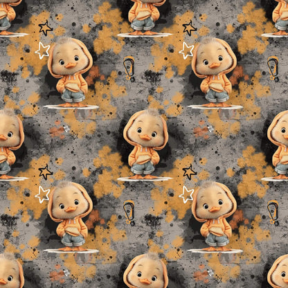 „Baumwollstoff mit Ente und Sternen – Meterware fuer kreative Nähideen“