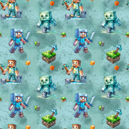 „Baumwollstoff mit Gamingmotiv – Meterware für kreative Nähideen“