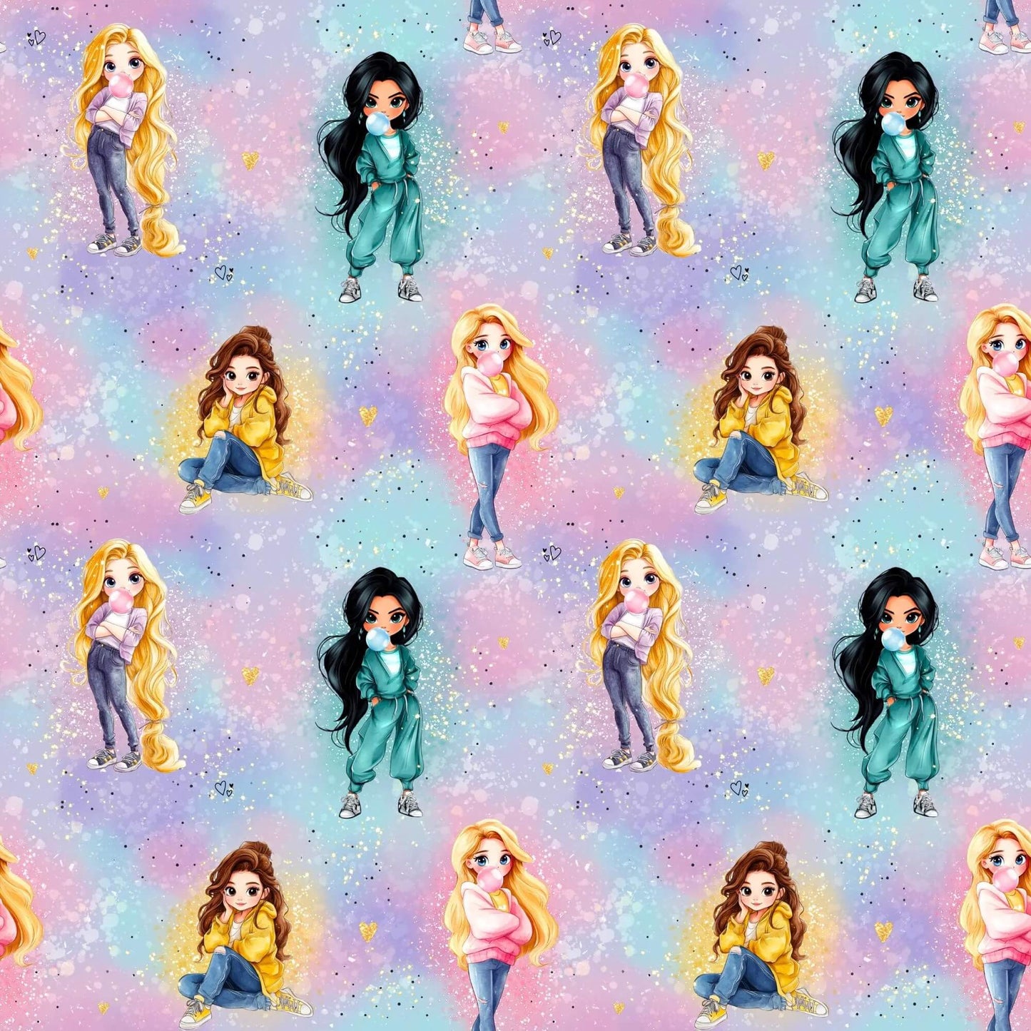 „Baumwollstoff mit Freundschaftsmotiv – Meterware für kreative Nähideen“