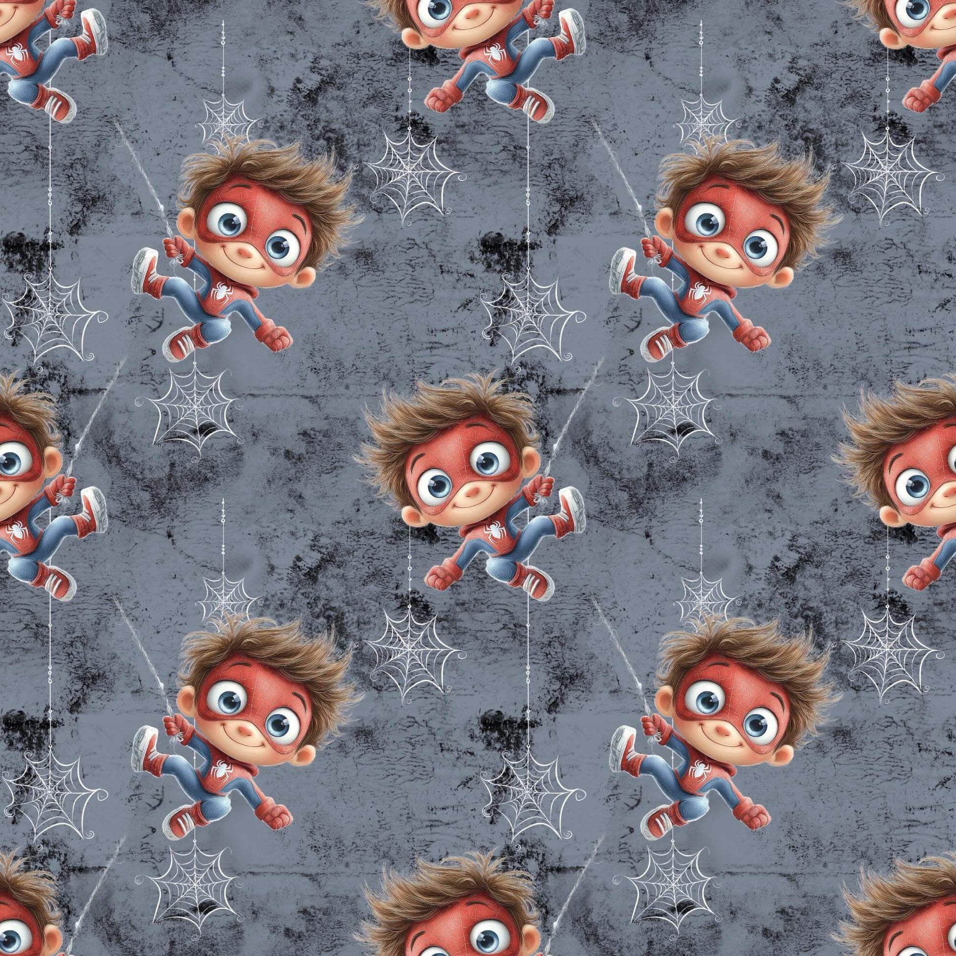 „Baumwollstoff mit Superheldenstruktur – Meterware für kreative Nähprojekte“