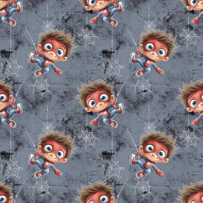 „Baumwollstoff mit Superheldenstruktur – Meterware für kreative Nähprojekte“