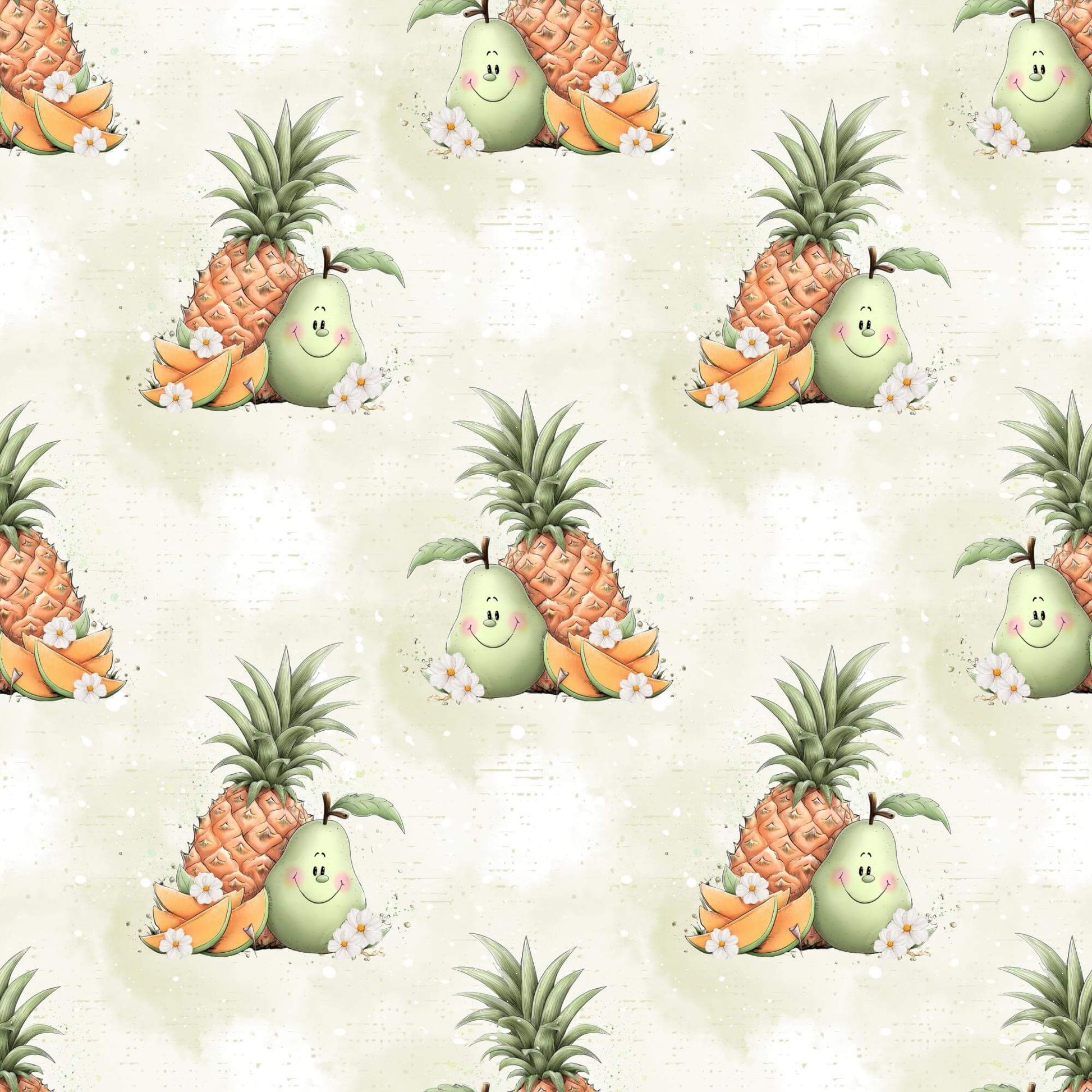 „Baumwollstoff mit Früchteliebe – Meterware für kreative Nähideen“