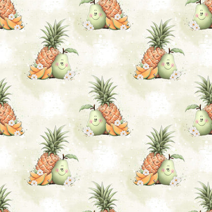 „Baumwollstoff mit Früchteliebe – Meterware für kreative Nähideen“