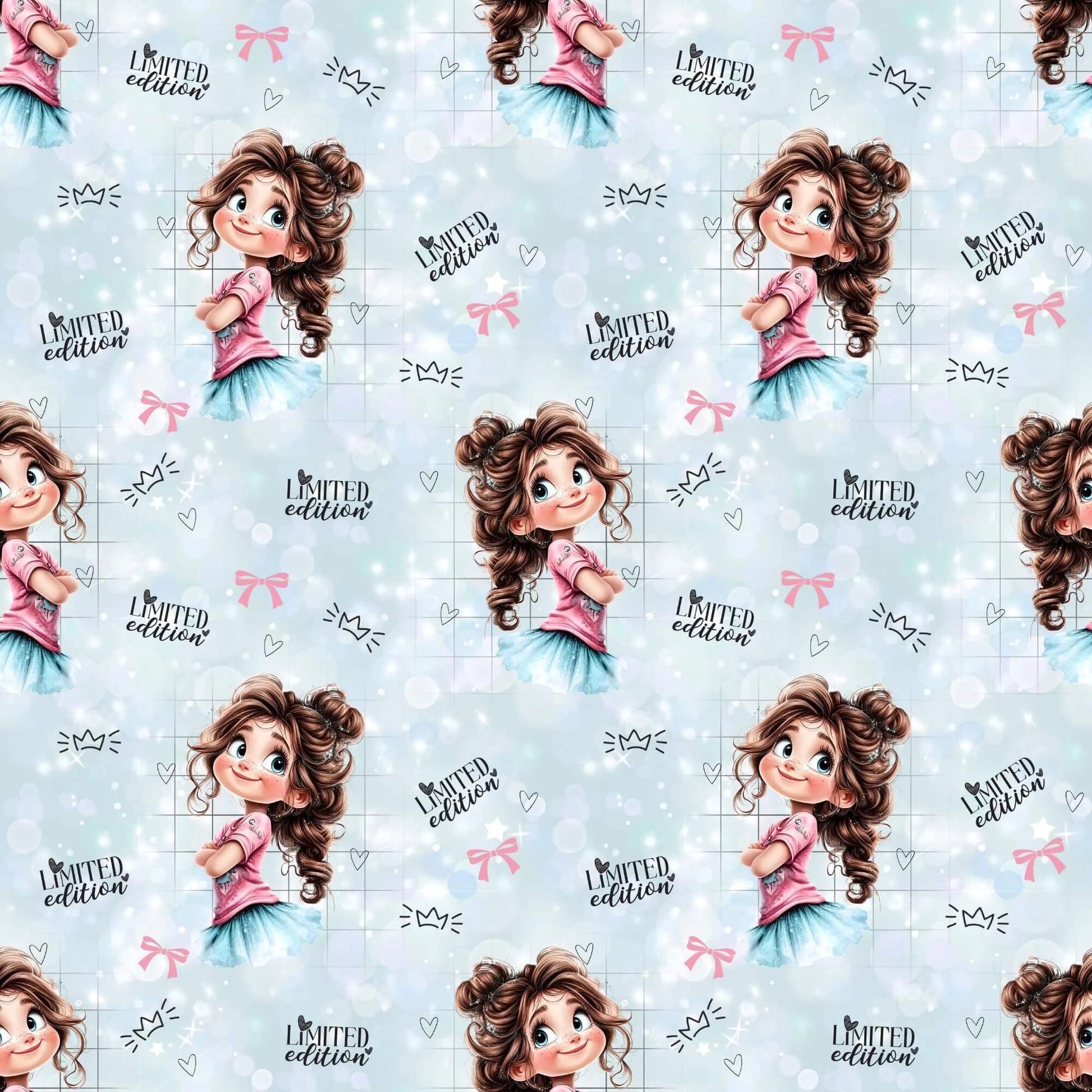 „Baumwollstoff mit Glitzerstatement – Meterware für kreative Nähideen“