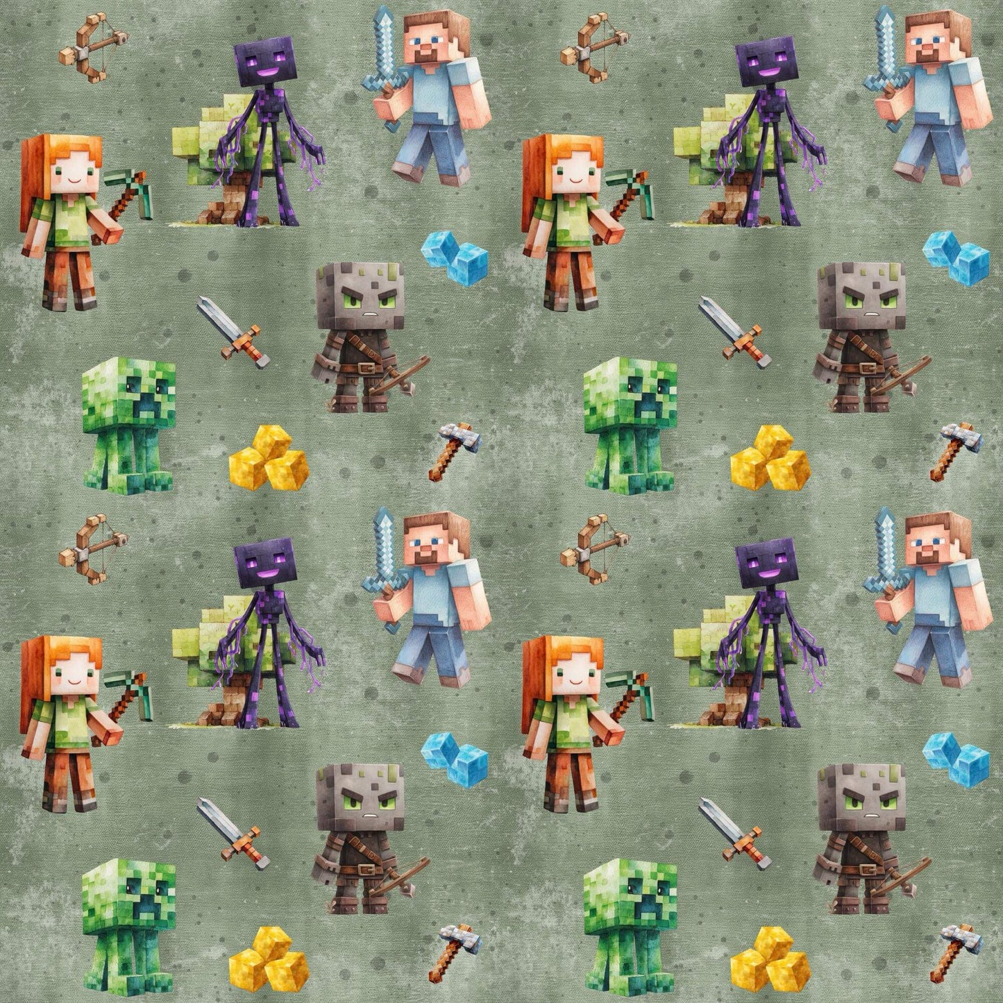 „Baumwollstoff mit Gamingdesign – Meterware für kreative Nähideen“