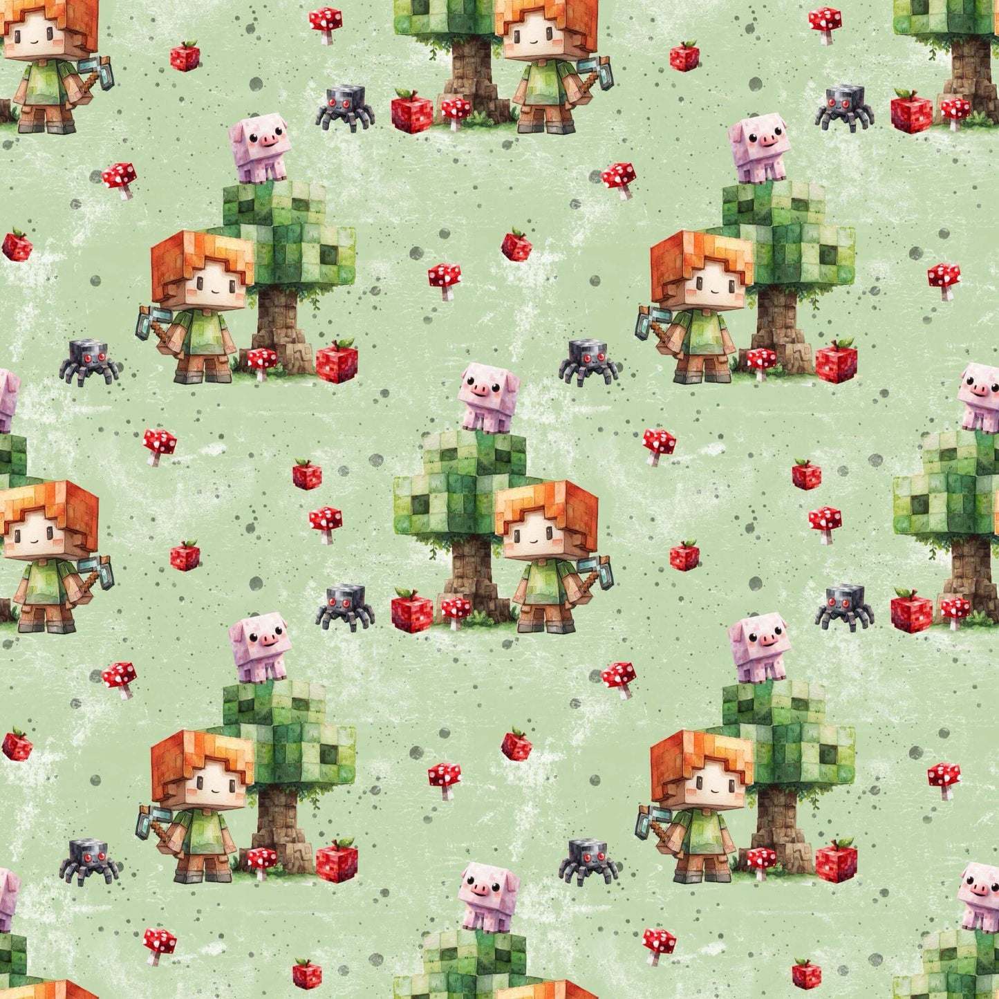 „Baumwollstoff mit Gamingdesign – Meterware für kreative Nähideen“