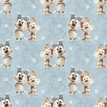 „Baumwollstoff mit Freundschaftsmotiv – Meterware für kreative Nähideen“