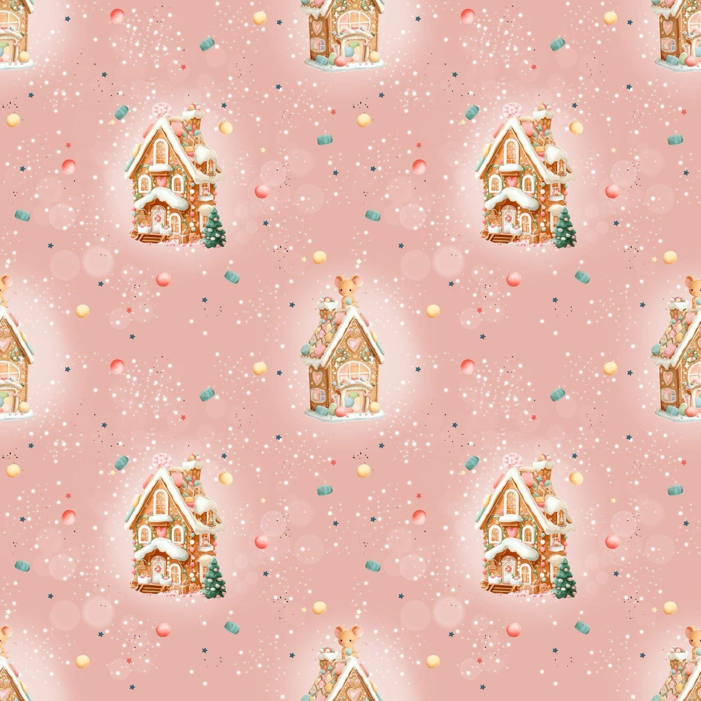 „Baumwollstoff mit Zuckerstangen & Sternen – Meterware für kreative Nähideen“