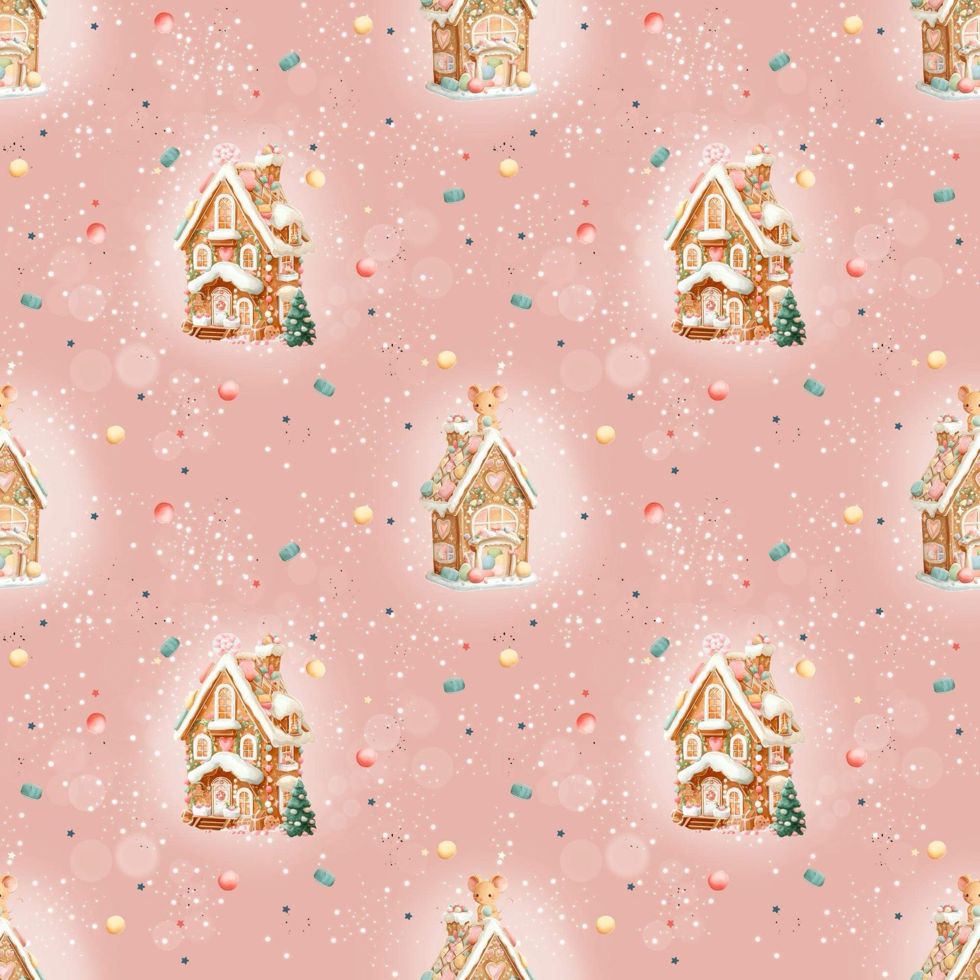 „Baumwollstoff mit Zuckerstangen & Sternen – Meterware für kreative Nähideen“