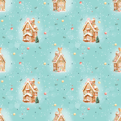 „Baumwollstoff mit Zuckerstangen & Schneeflocken – Meterware für kreative Nähideen“