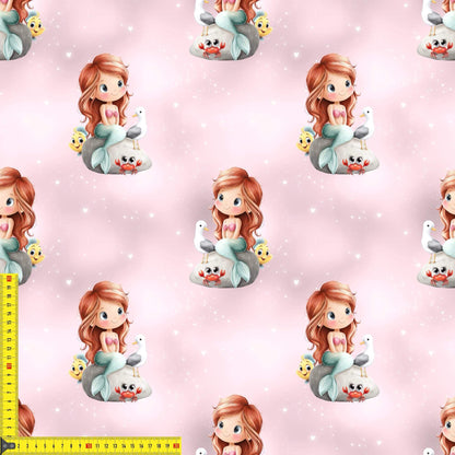 „Baumwollstoff mit Unterwassermotiv – Meterware für kreative Nähideen“