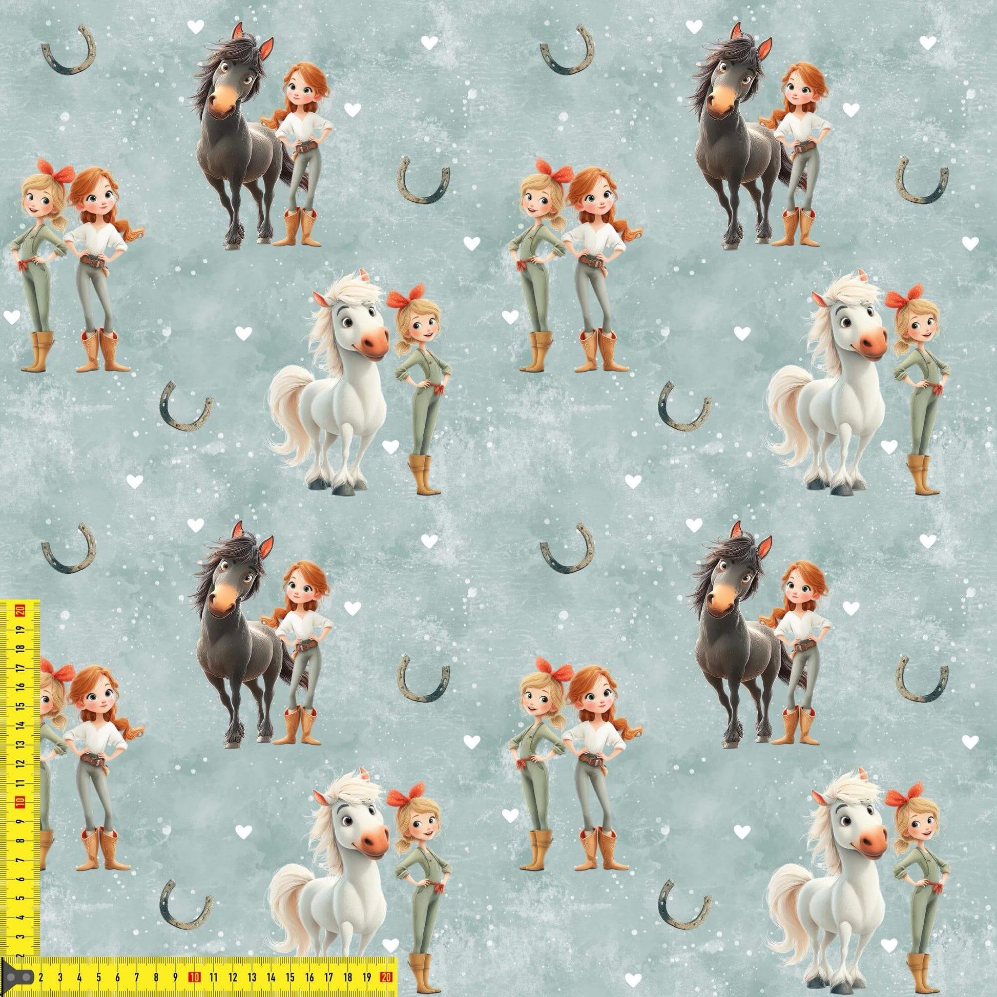 „Baumwollstoff mit Freundschaftsmotiv – Meterware für kreative Nähideen“